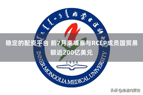 稳定的配资平台 前7月柬埔寨与RCEP成员国贸易额近200亿美元