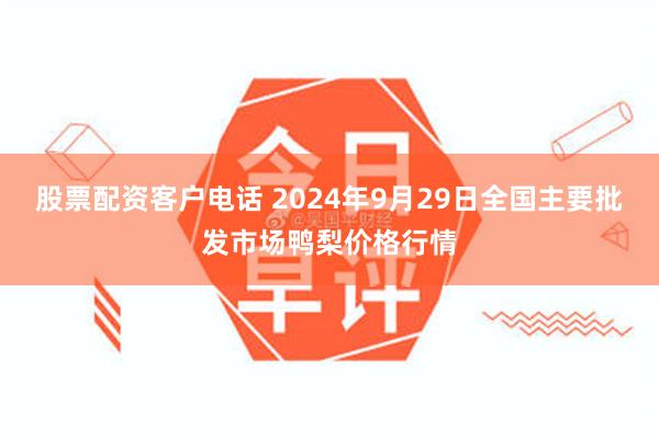 股票配资客户电话 2024年9月29日全国主要批发市场鸭梨价格行情