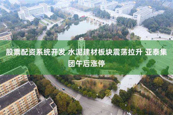 股票配资系统开发 水泥建材板块震荡拉升 亚泰集团午后涨停