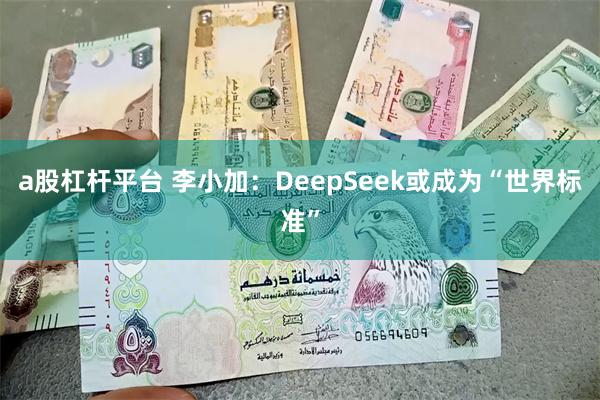 a股杠杆平台 李小加：DeepSeek或成为“世界标准”